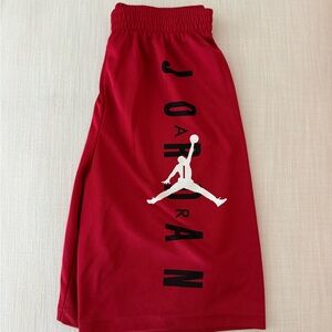Jordan Red Youth Basketball Shorts with White Jumpman